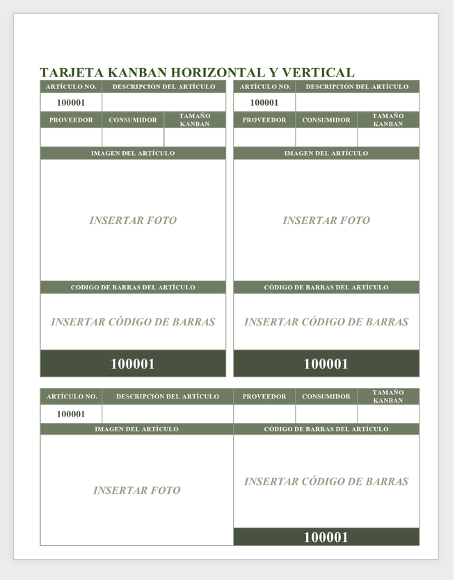 HorizAndVertKanbanCard - Plantilla FreeKanbanCard