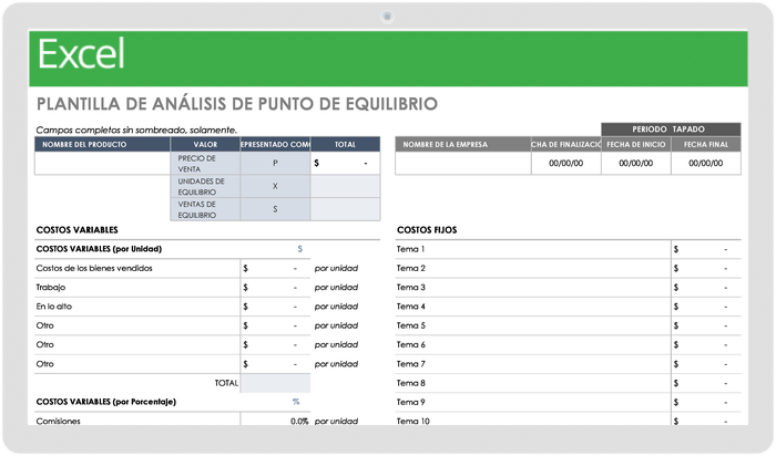 Punto de Equilibrio de Analisis