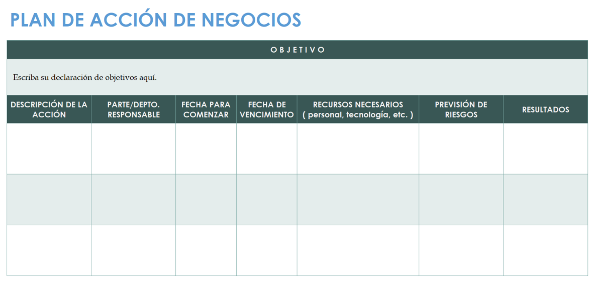 Plan de acción empresarial