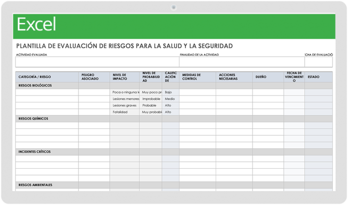 EVALUACIÓN DE RIESGOS PARA LA SALUD Y LA SEGURIDAD