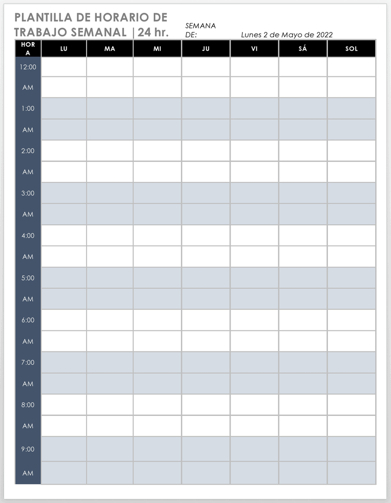 PLANTILLA DE HORARIO SEMANAL LUN-DOM LAS 24 HORAS