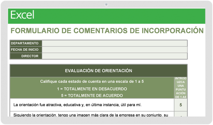 FORMULARIO DE COMENTARIOS SOBRE LA INCORPORACIÓN