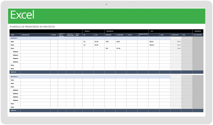 Plantilla de Presupuesto de Proyecto