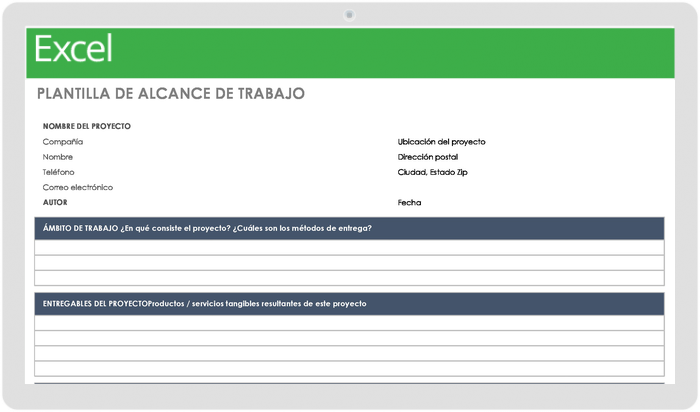 ALCANCE DE LA PLANTILLA DE TRABAJO