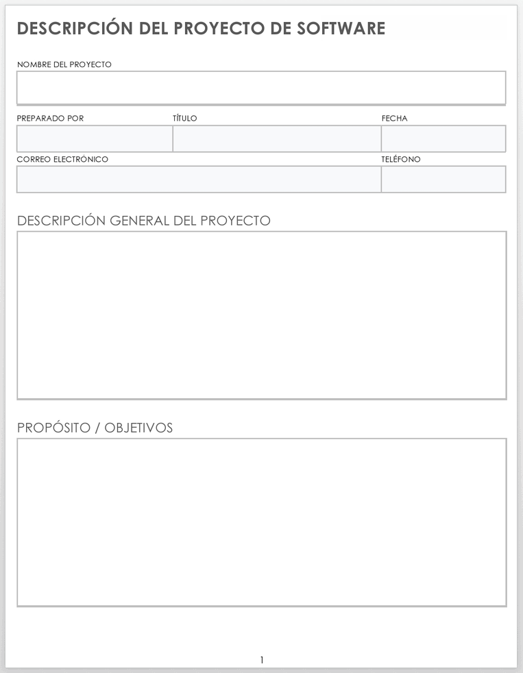 Plantilla de descripción del proyecto de software